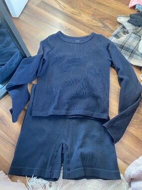 Ribbed Navy Workout Set